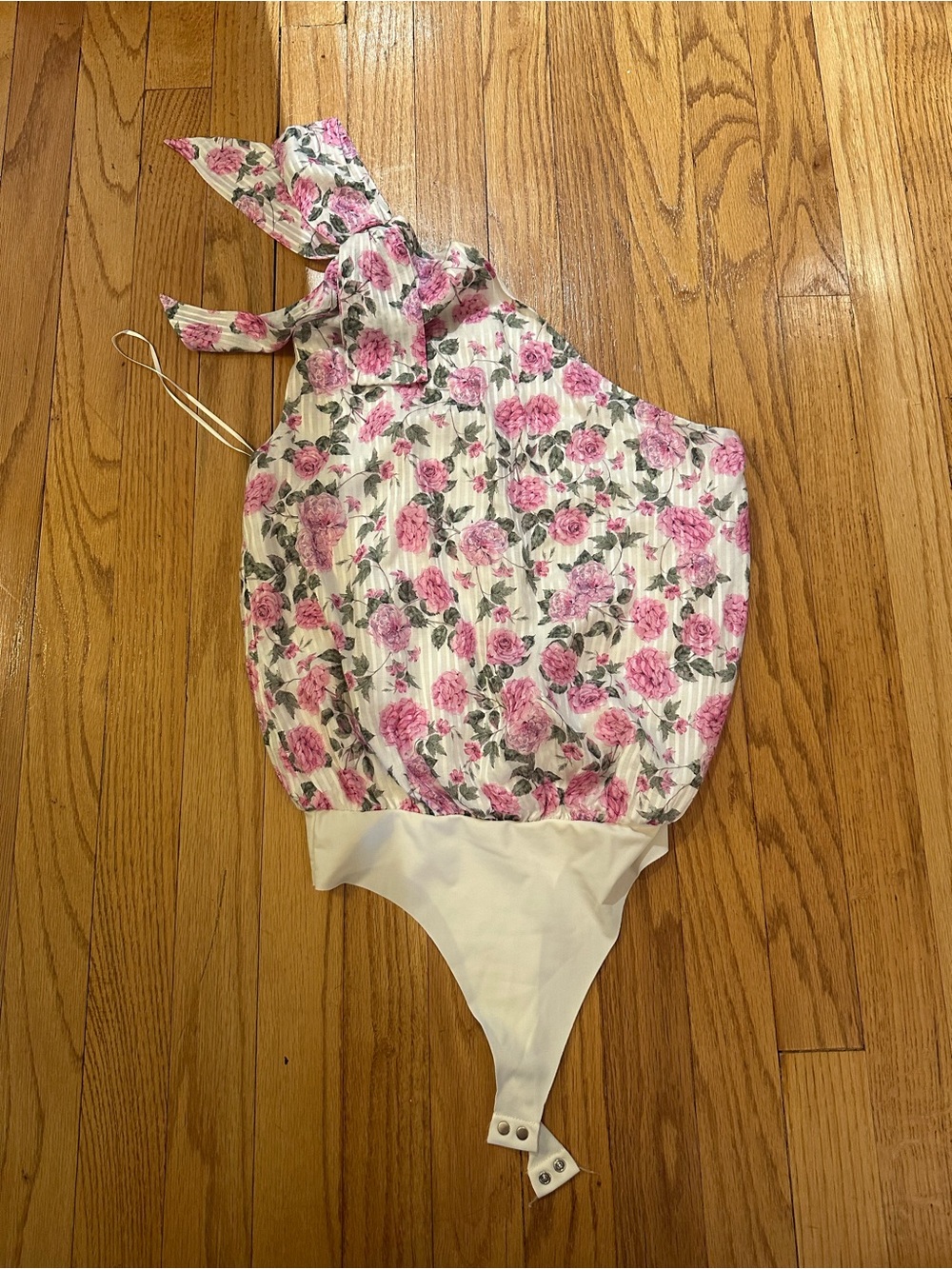 Cami NYC Pink Floral One-Shoulder Darby Bodysuit XXS